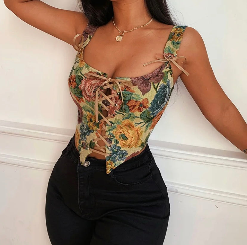 Colorful corset top